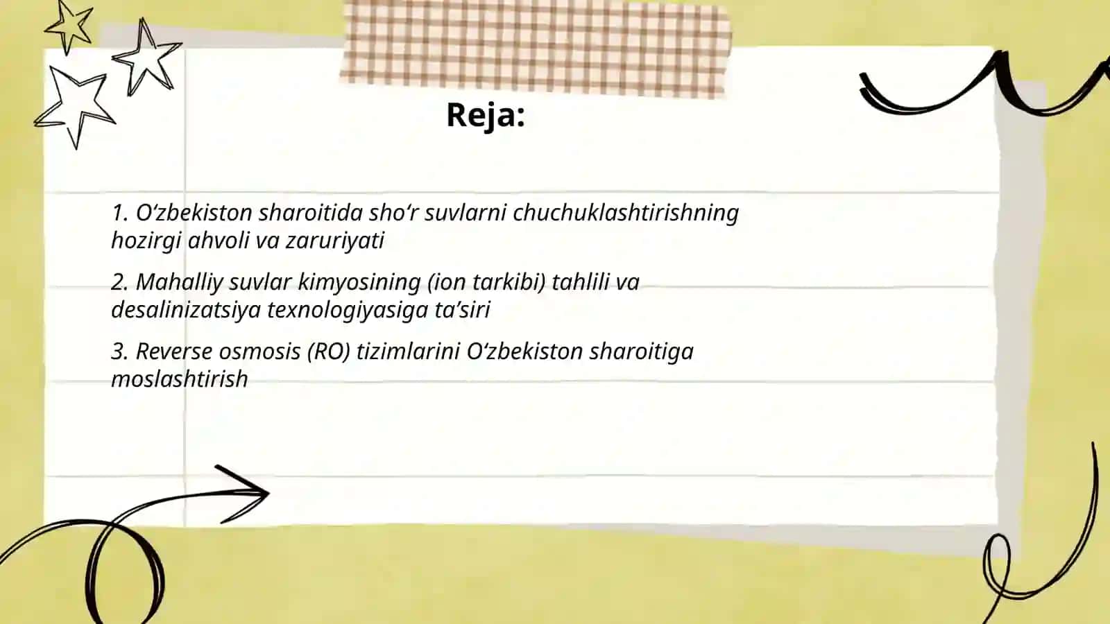 Oʻzbekiston sharoitida shoʻr suvlarni chuchuklashtirish gʻoyasini yaratish 2