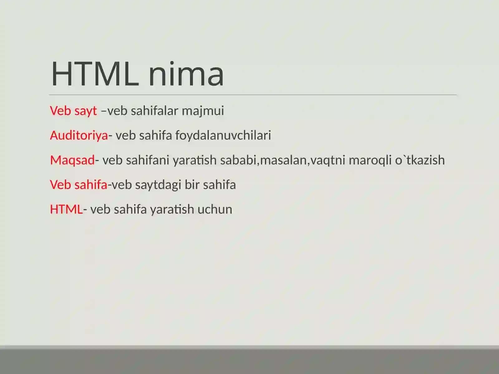 HTML nima 2