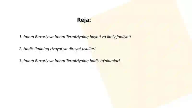 Imom Buxoriy va Imom Termiziyning hadis ilmiga qo’shgan hissalarini qiyosiy tahlili 2