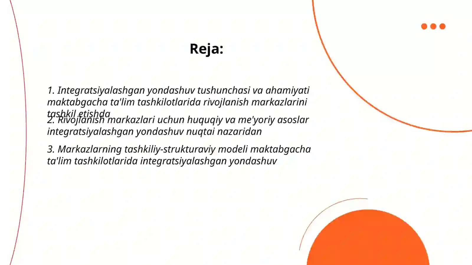 Maktabgacha ta‘lim tashkilotlarda rivojlanish markazlari tashkil etishga integratsiyalashgan yondashuv 2