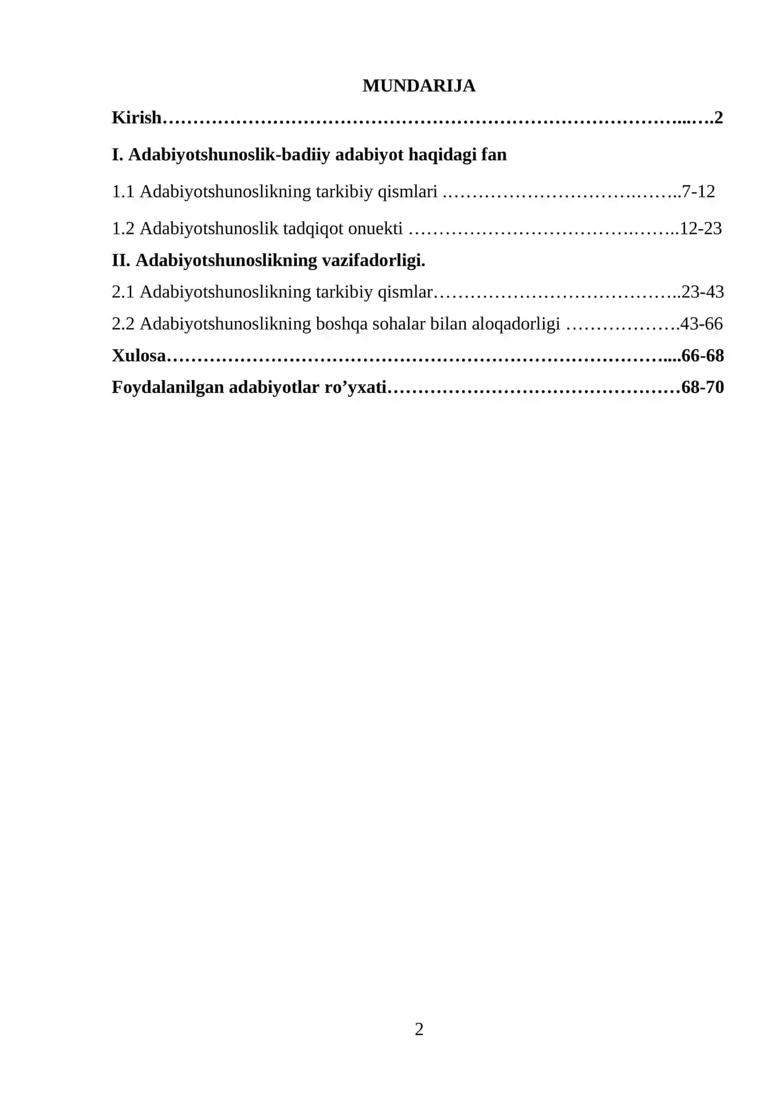 ADABIYOTNING VAZIFADORLIGI 2