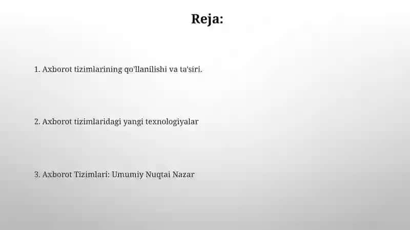 Axborot tizimlari va texnologiyalari 2