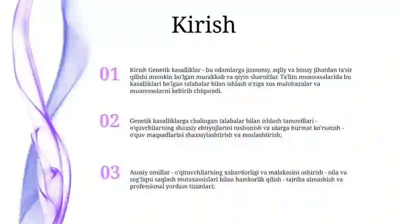Genetik Kasalliklarga Chalingan OʻQuvchilar Bilan MashgʻUlotlar Olib Borish Tamoyillari:) 2