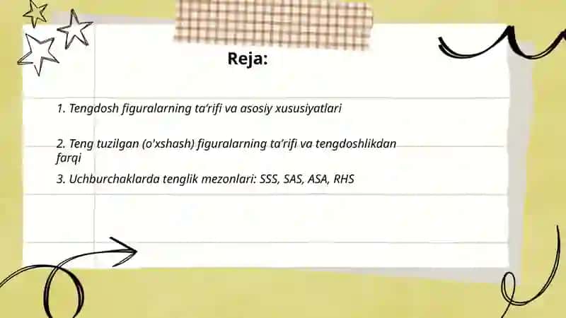 Tengdosh va teng tuzilgan figuralar haqida malumot 2