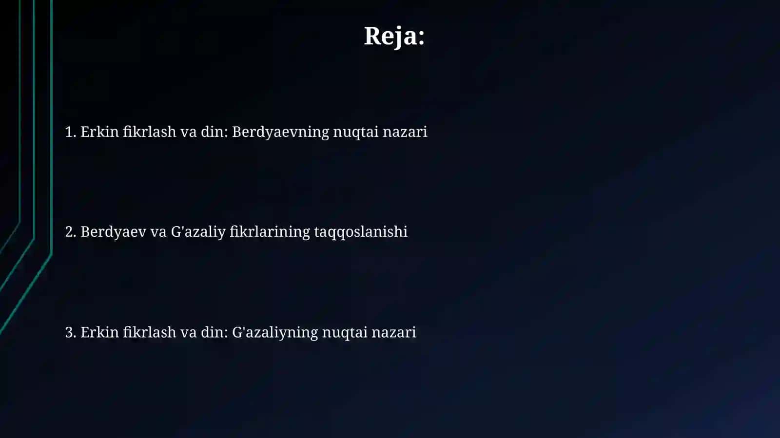 Din va hurfikrlilik: Berdyaev bilan Gʻazzoliy ning gʻoyalarini taqqoslash 2
