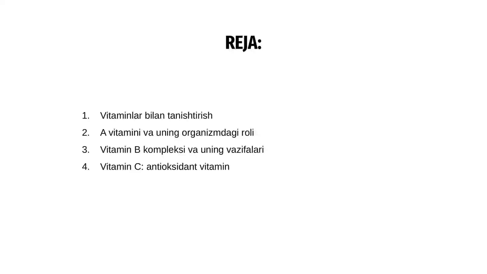 Vitaminlar va ularning vazifalari 2