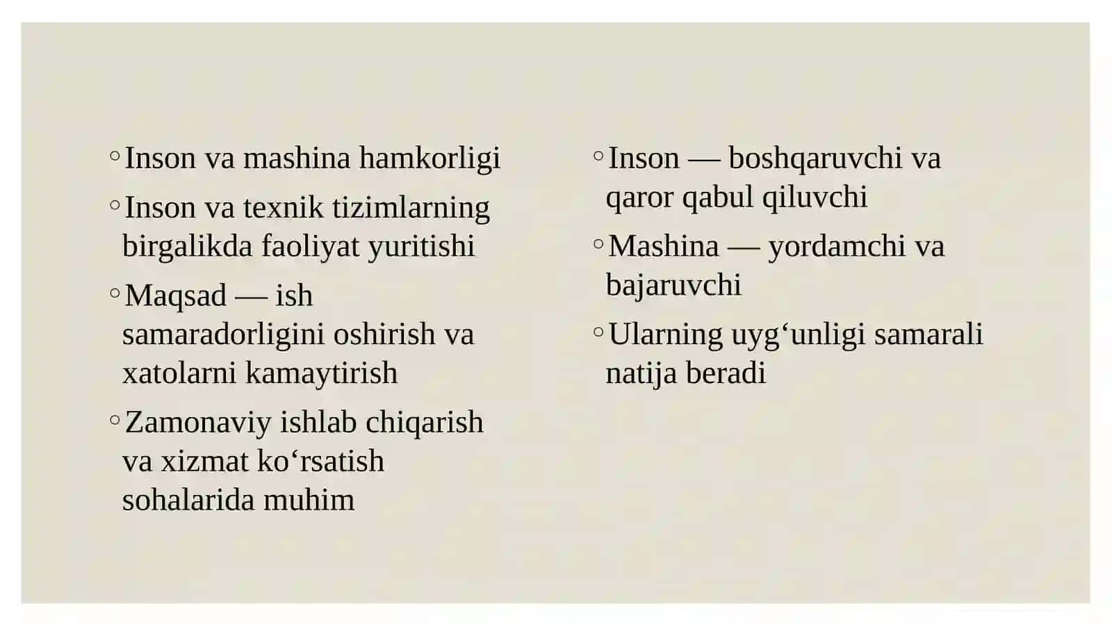 Inson va mashina hamkorligi (2) 2