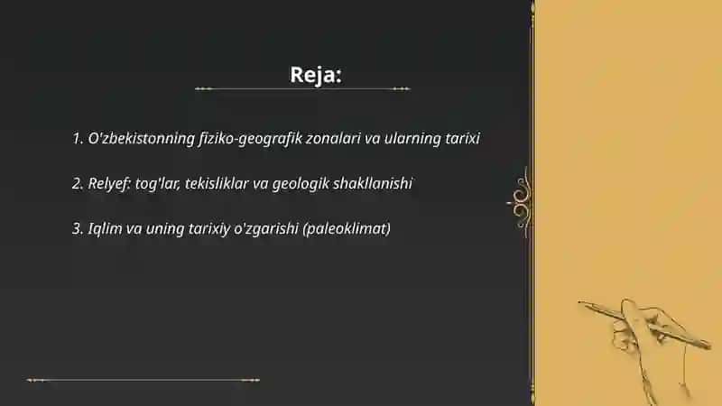 O'zbekiston tabiiy- tarixiy geografiyasi 2