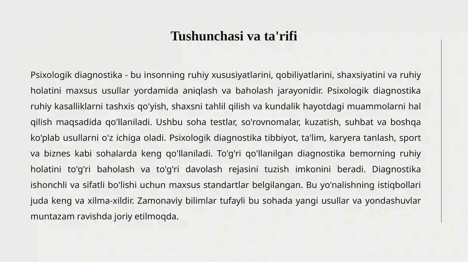 PSIXOLOGIK DIAGNOSTIKA VA ULARNING IMKONIYATLARI 2