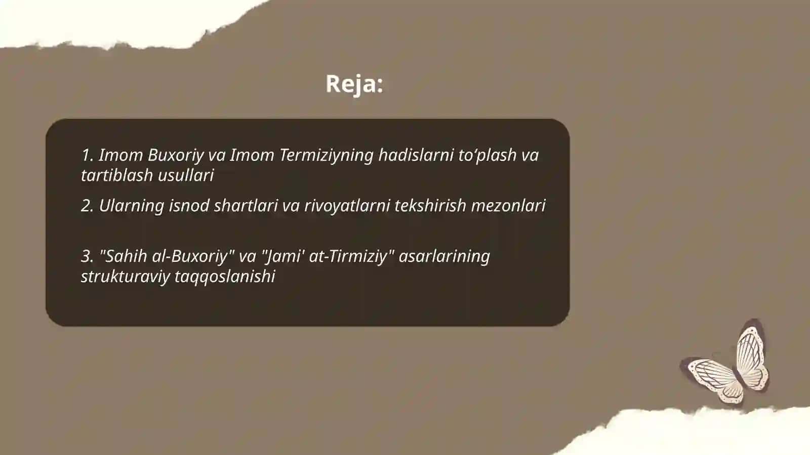 Imom Buxoriy va Imom Termiziyning hadis ilmiga qoʻshgan hissalarini qiyosiy tahlili 2
