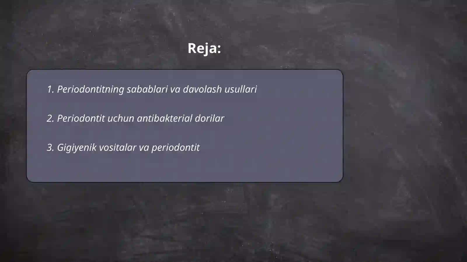Periodontli tishlarni davolashda dori vosetalari 2