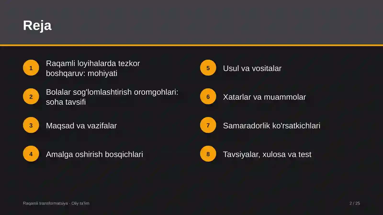 bolalar sog'lomlashtirish oromgohlarida raqamli loyihalarda tezkor boshqaruv usullarini qo'llash 3414 2