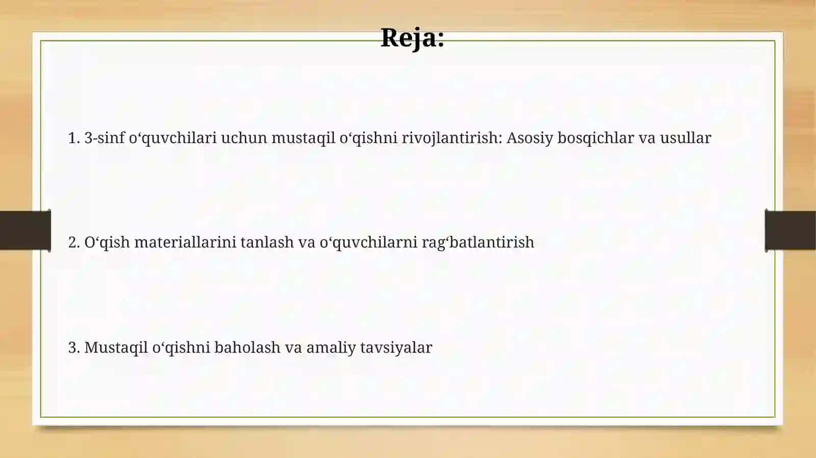 Mustaqil kitobxonlikni shakllantirish yuzasidan 3 sinf uchun metodik tavsiyalar ishlab chiqish 2