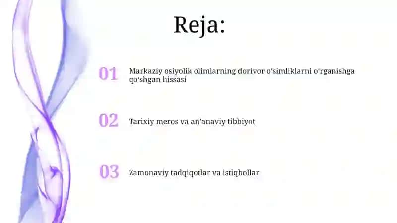 O'rta Osiyoolimlarining dorivoro'simliklarnio'rganishgaqoshganxissalari 2