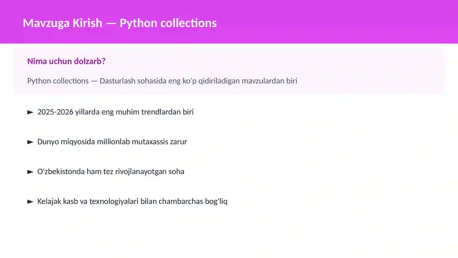 Python collections 2