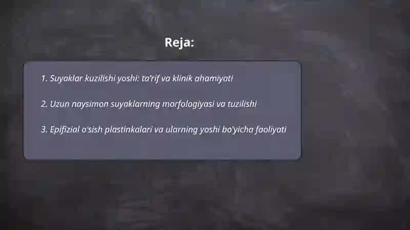 Suyaklar kuzlshi yasi va uzun naysimon suyaklar 2