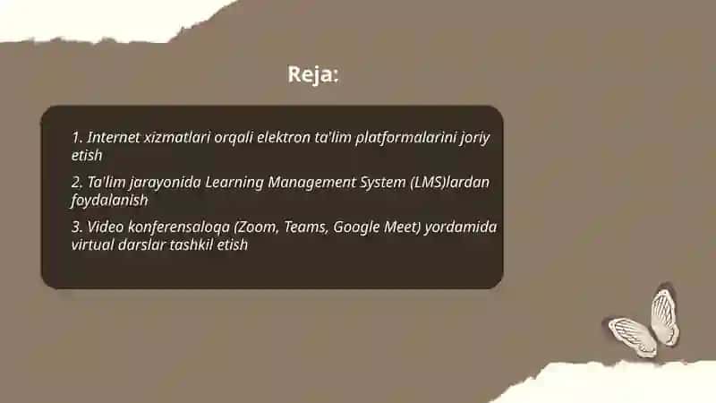 Ta'lim jarayonini tashkil etishda internet xizmatlaridan foydalanish 2