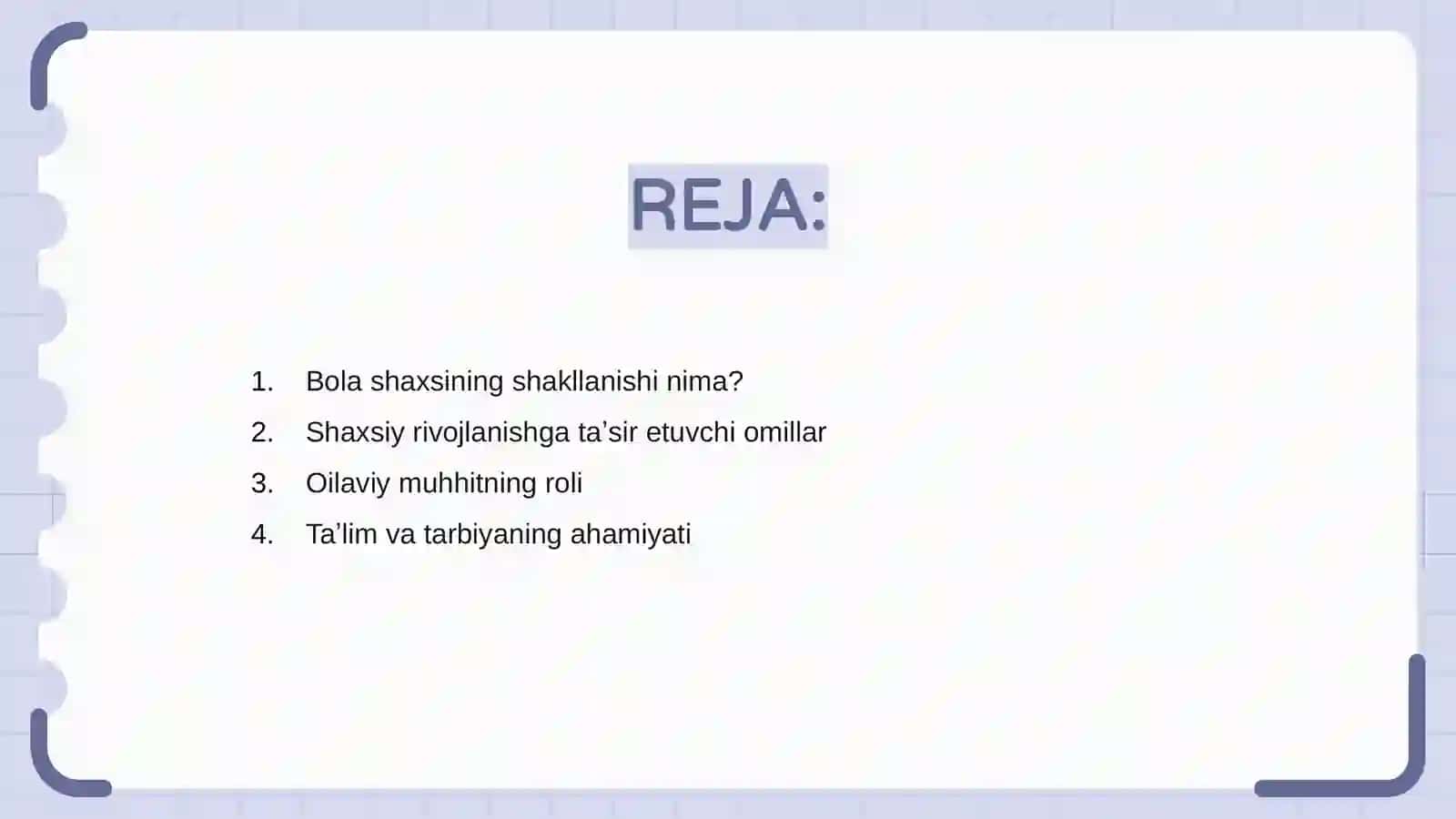 Bola shaxsining shakllanishi 2