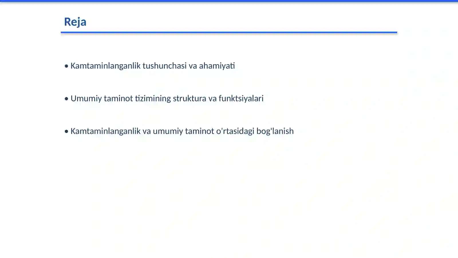 Kamtaminlanganlik va umumiy taminot 2
