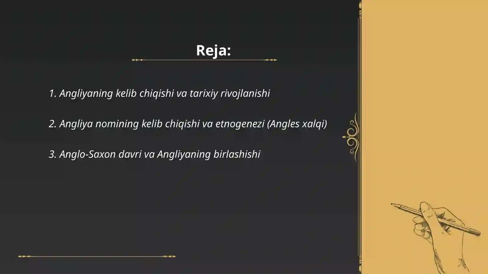 Anglyaning kelib chiqishi, davlat tuzilishi, geografik o'rni, chegaralari, boshqaruv shakli va xaritaviy tuzilishi 2