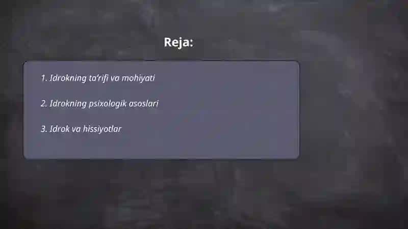 Idrok haqida 2