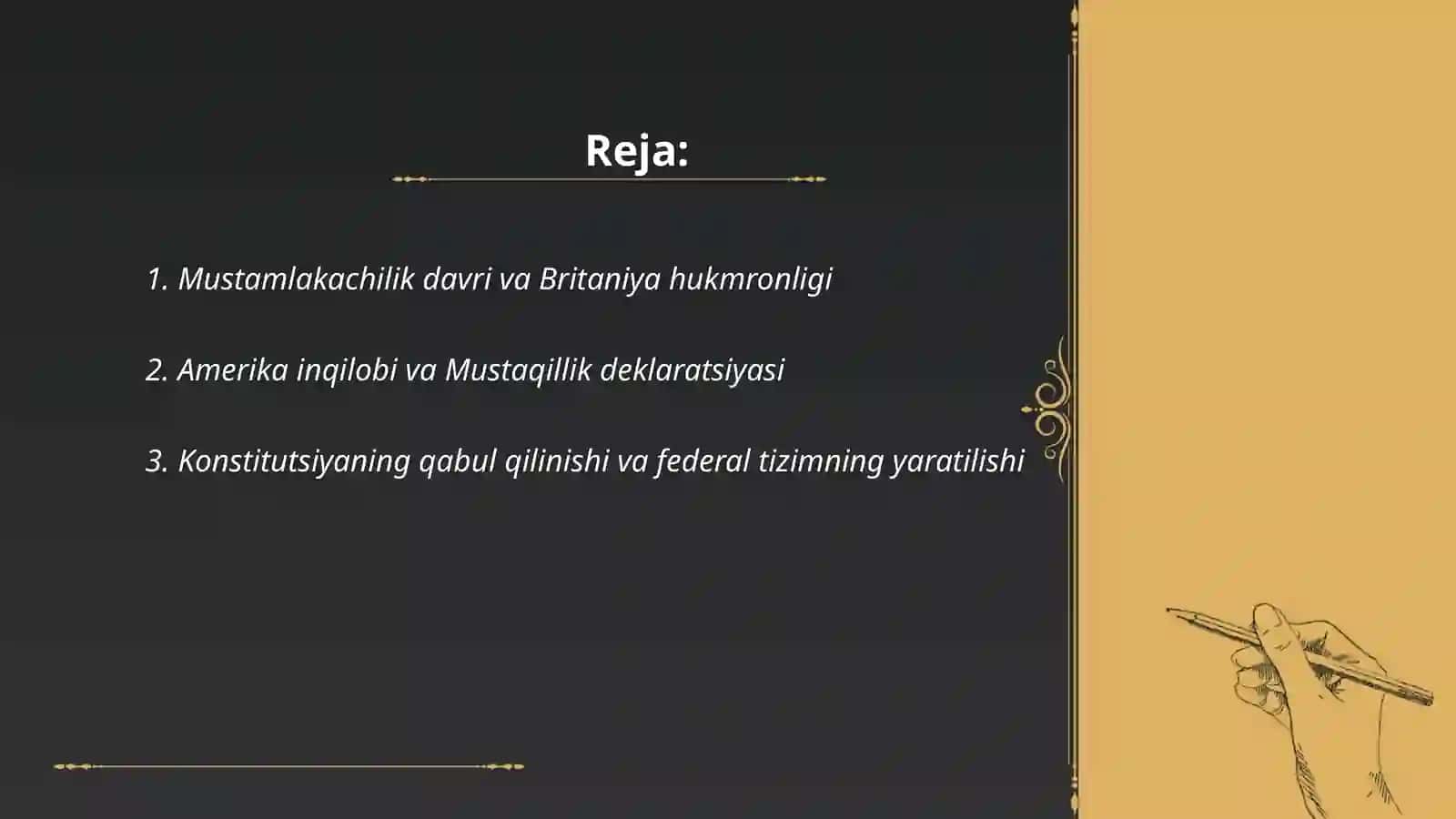 AQSH davlatining vujudga kelishi va rivojlanishi 2