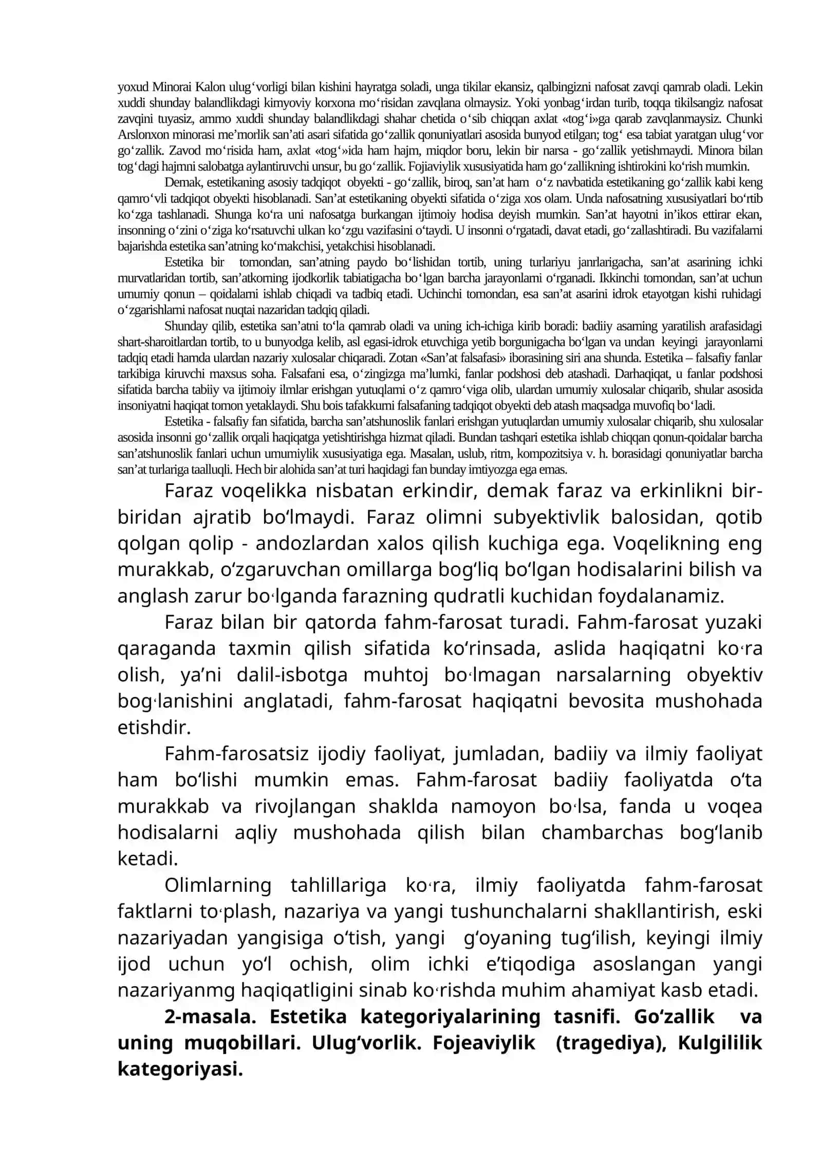 Nafosat falsafasi (Estetika) 2