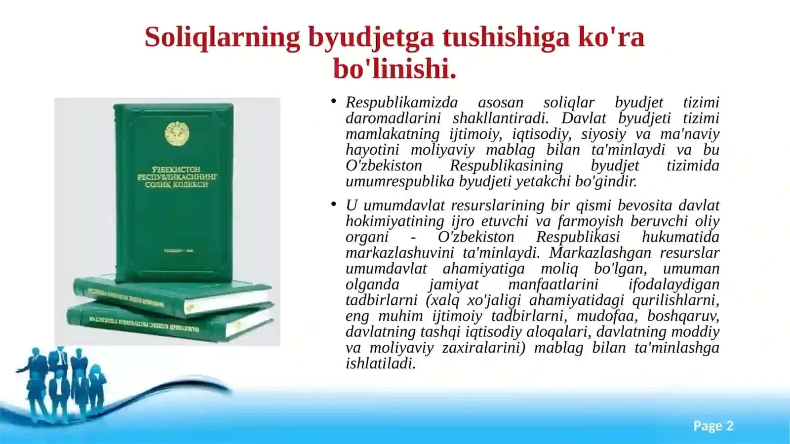 O`zbekiston soliq siyosati 2