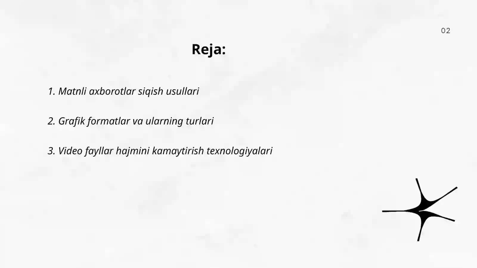 Matnli, grafik, audio va video axborotlar hajmini aniqlash 2