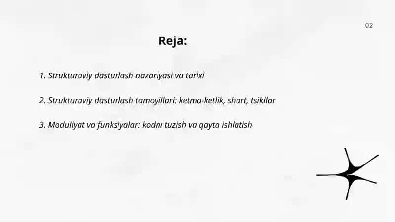 Strukturaviy Dasturlash Nazariyasi 2