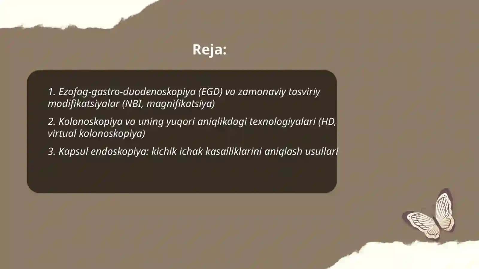 Ovqat hazm qilish trakti kasalliklarda zamonaviy asbobi tekshirish usullarini örganish 2
