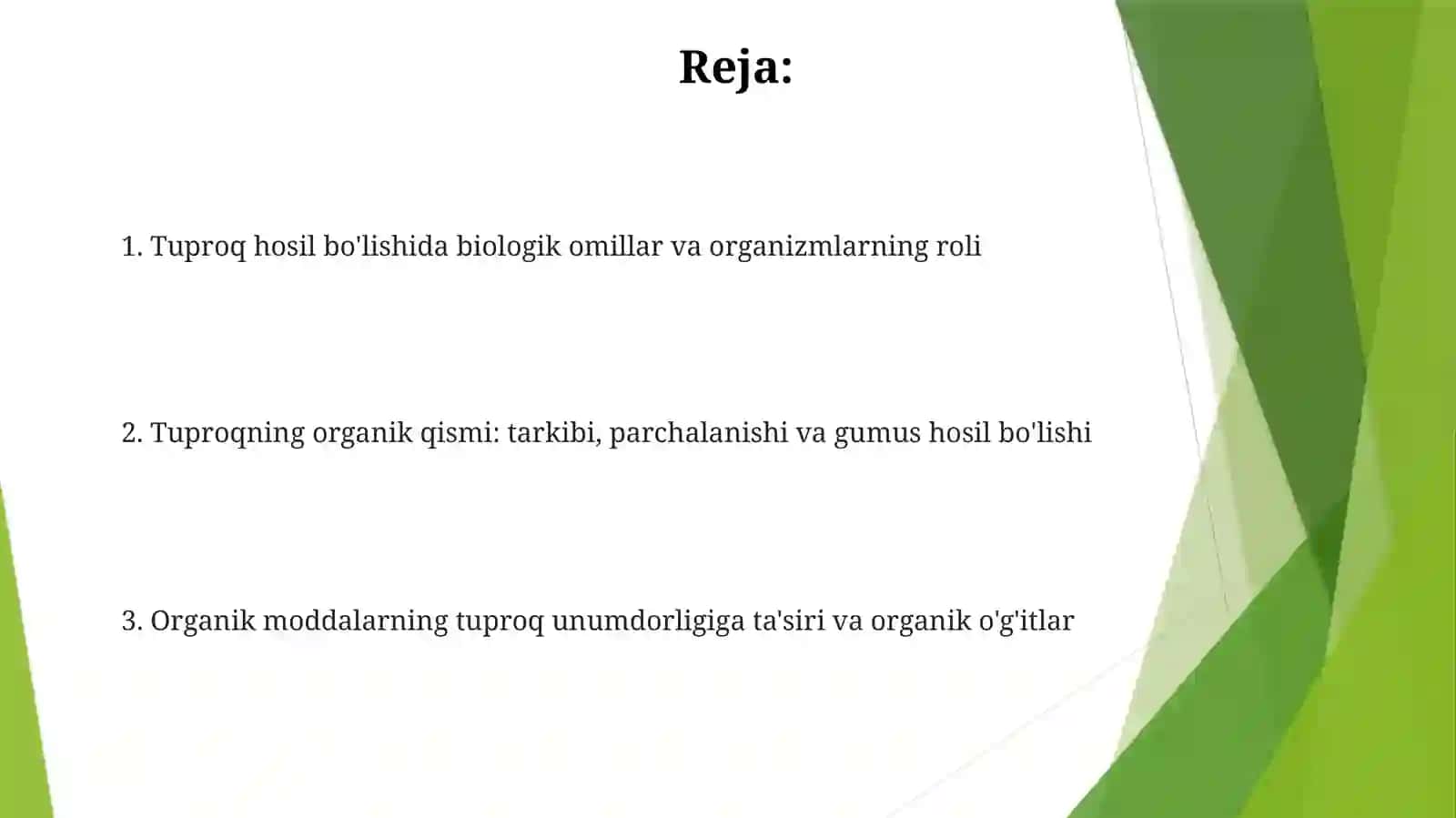 Tuproq   hosil  boʻlishining biologik omillari 2