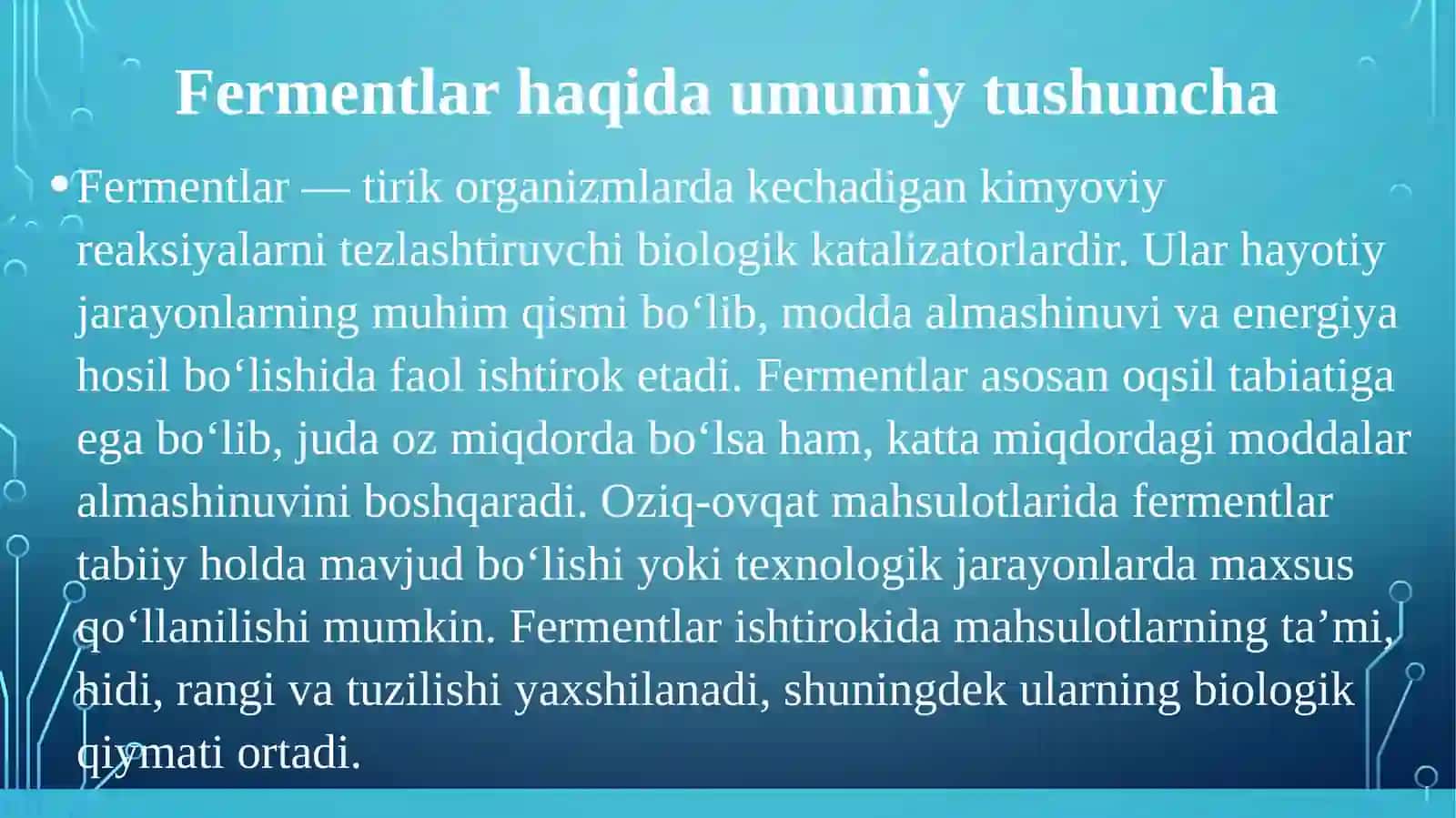 Oziq-ovqat Mahsulotlari Fermentlari 2