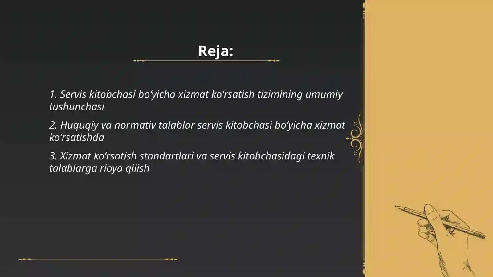 Avtomobillarga servis kitobchasi boʻyicha xizmat koʻrsatishni tashkil etish 2