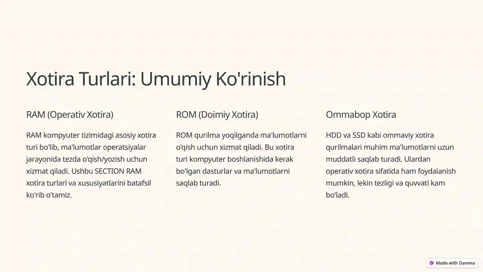 Zamonaviy Xotira Texnologiyalari 2