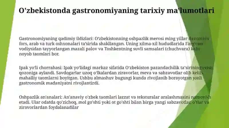 Oʻzbekistonda Gastronomiya Turizmi 2
