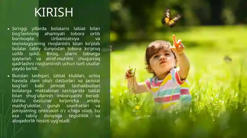So‘ngiyillarda bolalar ni tabiat bilan tanishtirish metodikasi rivojlanishi 2