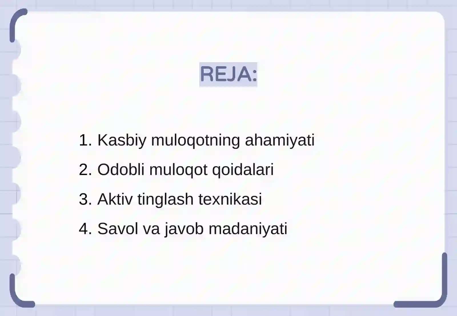 Kasbiy muloqot odobi. 2