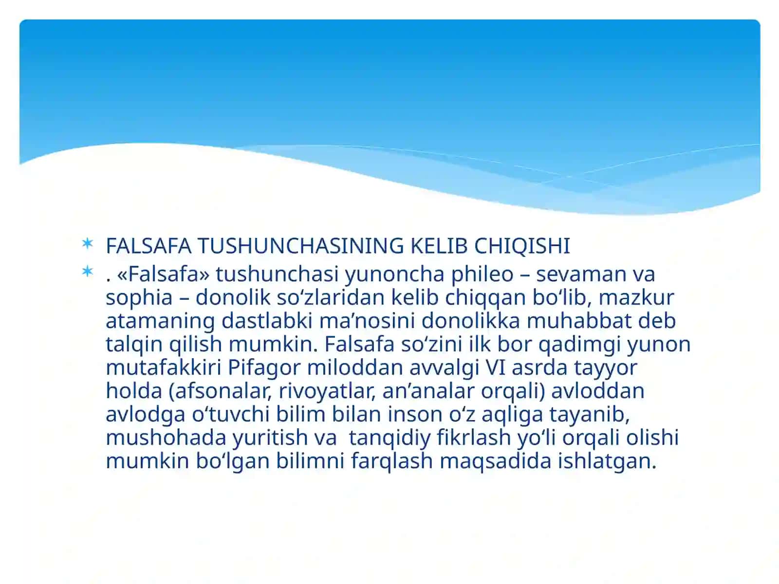 FALSAFA FANINING PREDMETI MAZMUNI VA JAMIYATDAGI ROLI 2