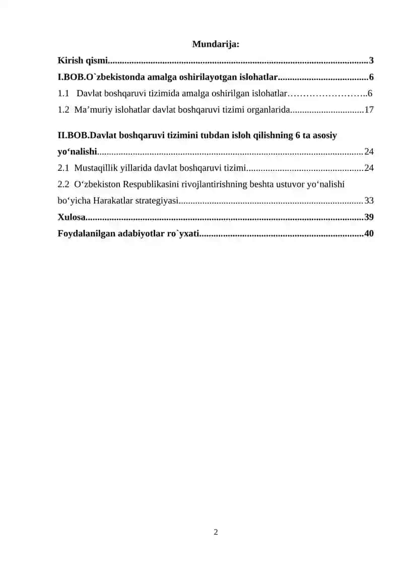 O‘zbekiston Respublikasida ijtimoiy sohada amalga oshirilayotgan islohotlar va ularning ahamiyati. 2