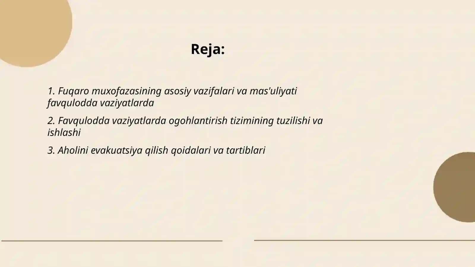 Favqulodda vaziyatlarda fuqaro muxofazasining vazifalari. Favqulodda vaziyatlarda ogohlantirish va harakat qilish davlat tizimi 2