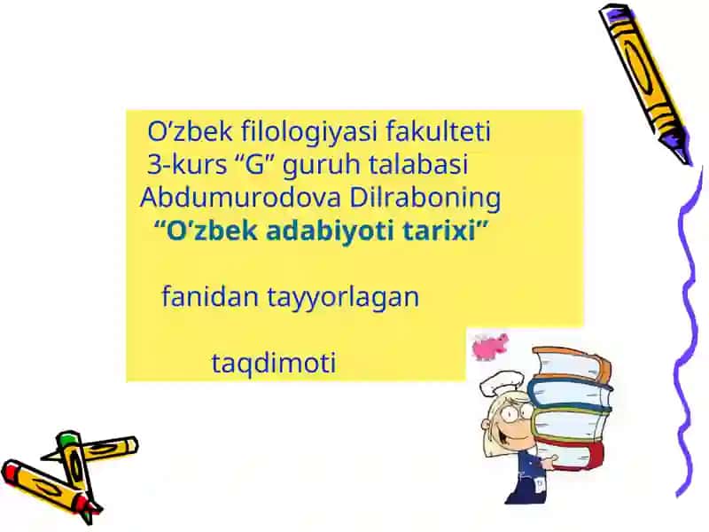 Abdurauf Fitrat (1886-1938) "O’zbek adabiyoti tarixi" fanidan taqdimoti 2