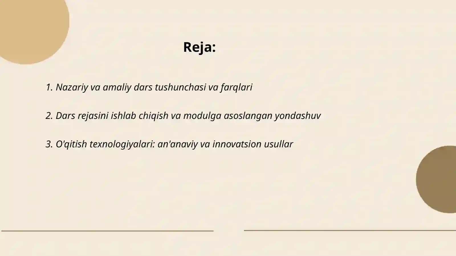 Nazariy va amaliy darslar, ularni o'qitish texnalogiyasi 2