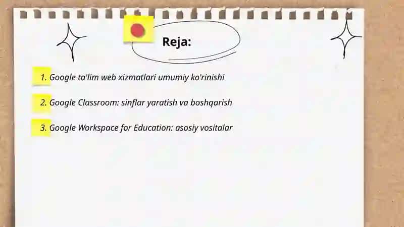 Google ta'lim web xizmatlari 2