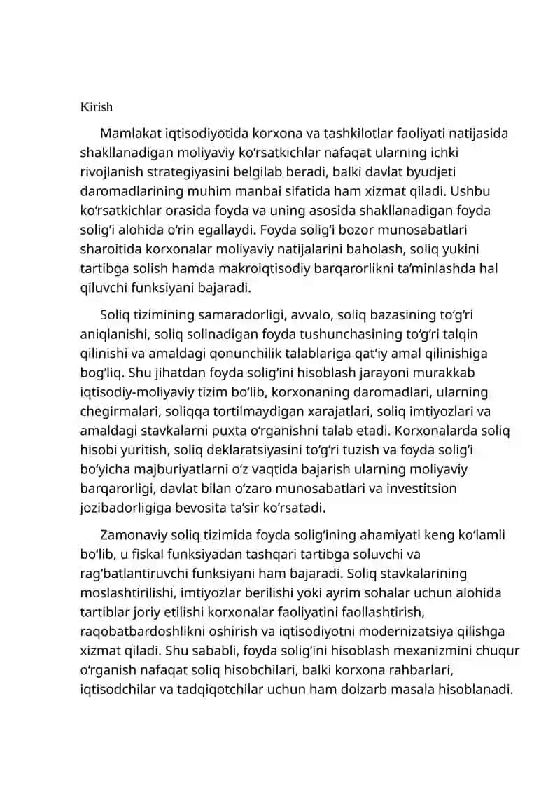 Foyda soligʻini hisoblash 2