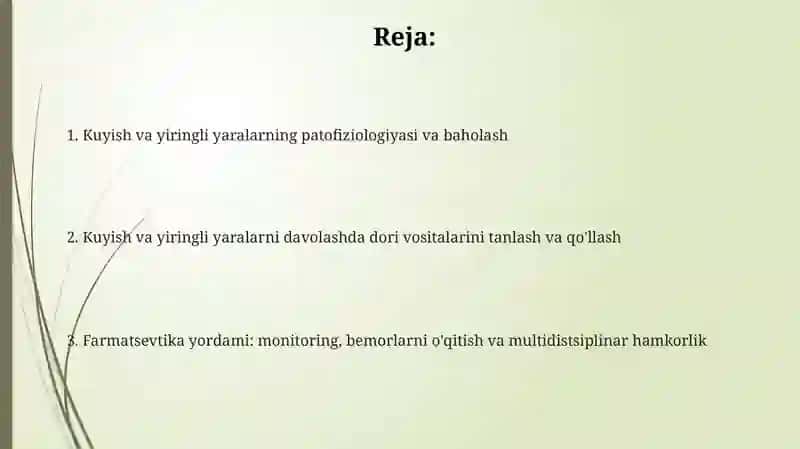 Terijarohatlar va yiringli yaralarda farmatsevtika yordam tamoyillari 2