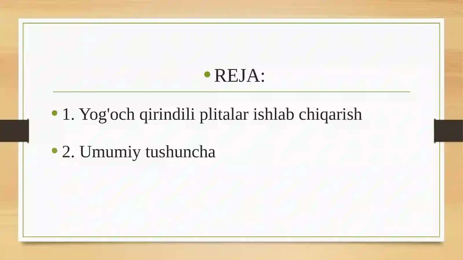 Yog'och qirindili plitalar ishlab chiqarish texnologiyasi 2