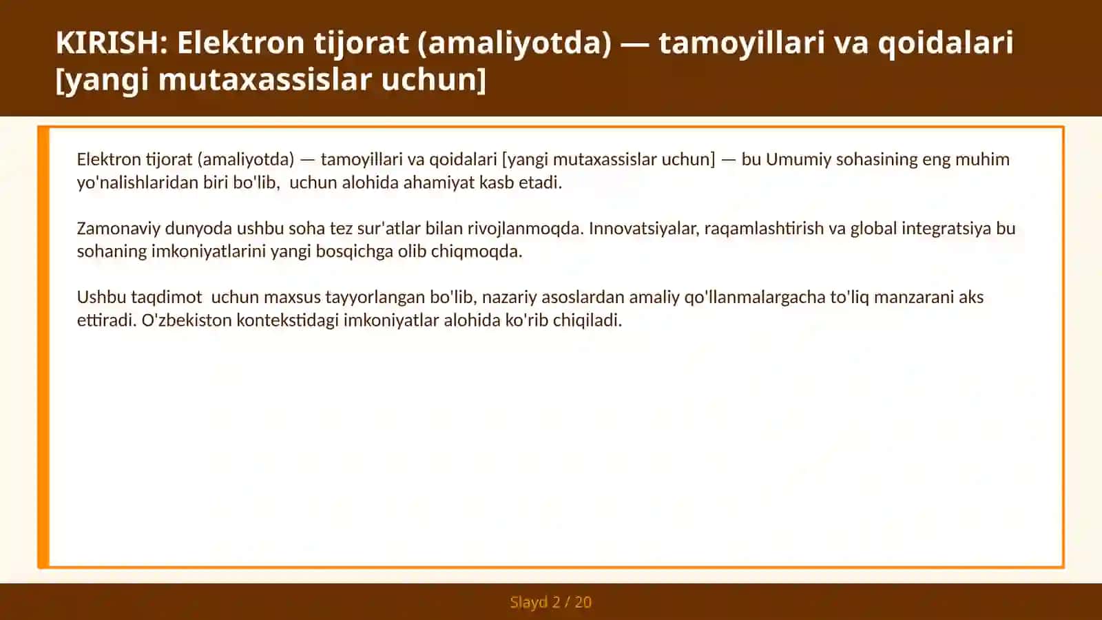 Elektron tijorat (amaliyotda) — tamoyillari va qoidalari [yangi mutaxassislar uchun] 2