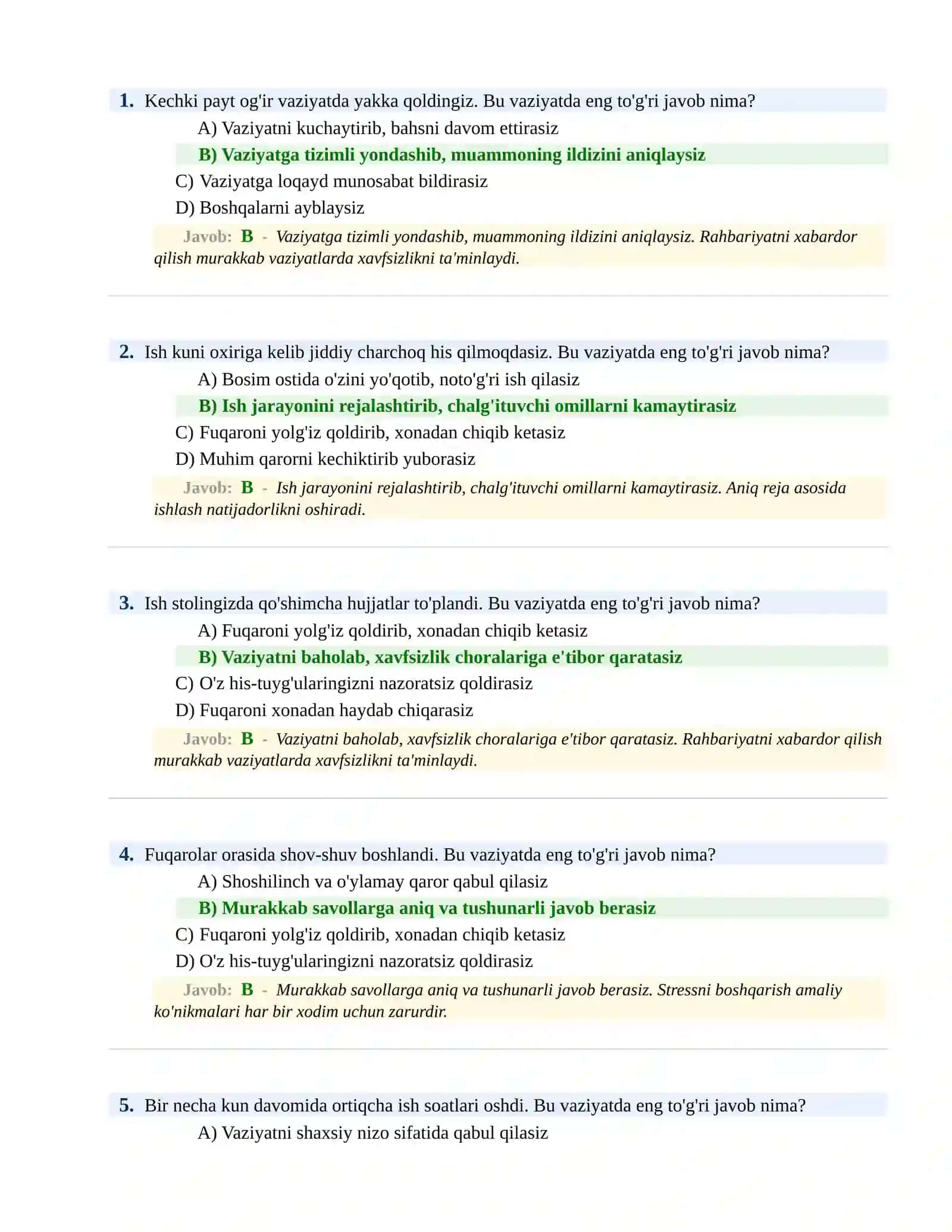 BOJXONA XIZMATIGA ISHGA KIRISH PSIXOLOGIK SINOV Testlari 2