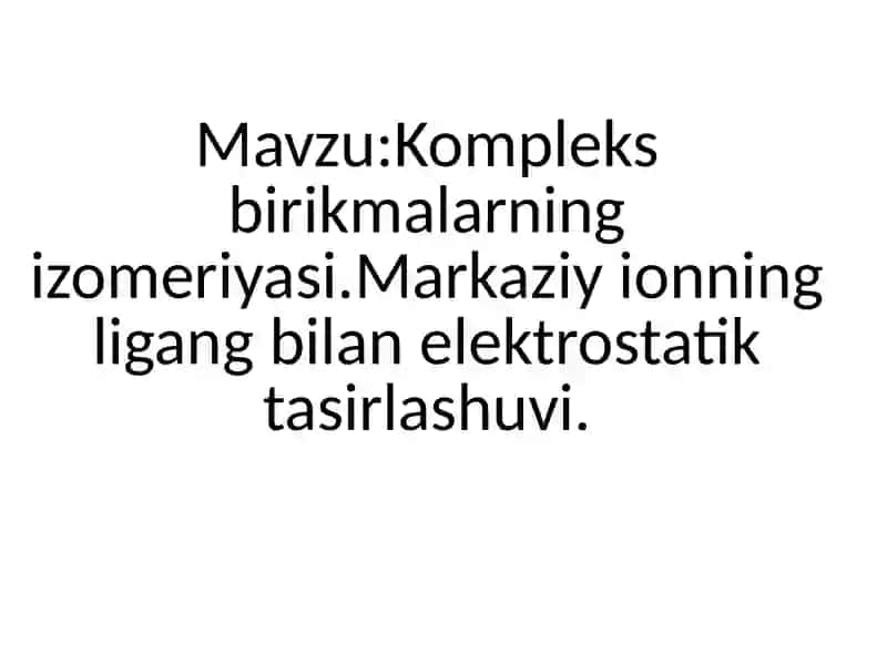Kompleks birikmalar 2